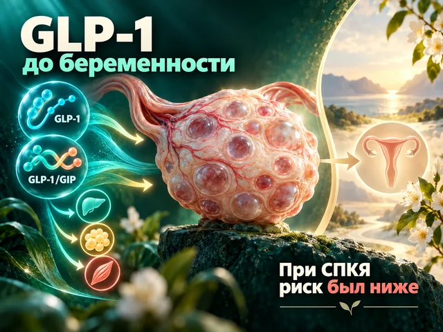 GLP-1/GIP до зачатия при СПКЯ связали с меньшим риском осложнений беременности
