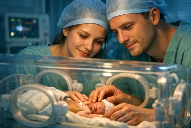 Преждевременные роды: забота и поддержка в неонатальном отделении, кожа к коже у кувеза