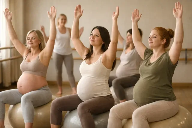 Гимнастика для беременных на фитболах: групповое занятие, безопасные движения и поддерживающая атмосфера