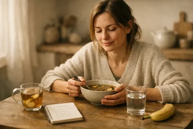 Питание после пункции и на прогестероне: мягкая поддержка ЖКТ, тёплая еда и спокойный план