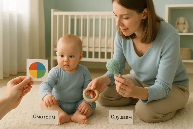Развитие зрения, слуха и хватания у малыша: как проверить дома