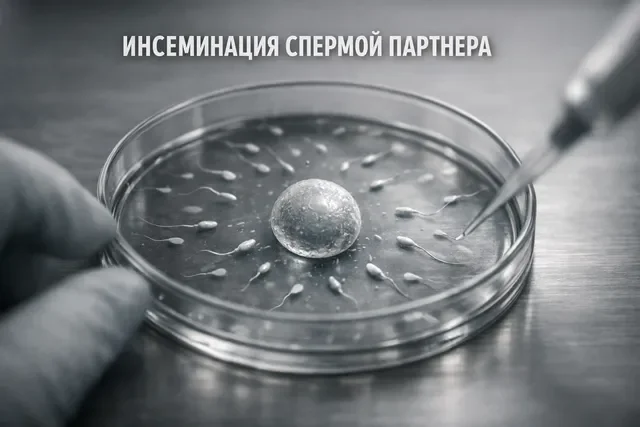 Инсеминация спермой партнера: лабораторный кадр в графитовых тонах