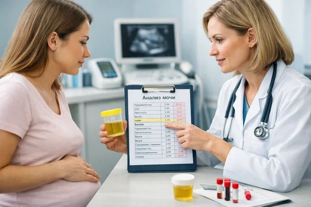 Белок в моче при беременности: врач объясняет результаты анализа мочи на приёме