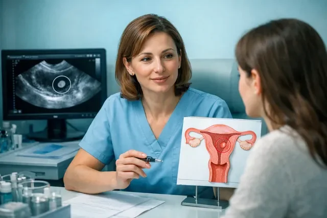 Полип эндометрия перед ЭКО: врач объясняет пациентке, нужно ли удалять полип до переноса Полип эндометрия перед ЭКО: врач объясняет пациентке, нужно ли удалять полип до переноса