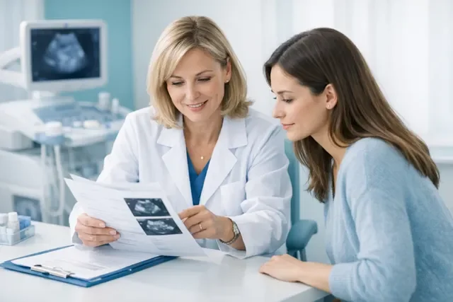 Подбор донора спермы для ЭКО: врач показывает анкеты и медицинские параметры в клинике Подбор донора спермы для ЭКО: врач показывает анкеты и медицинские параметры в клинике