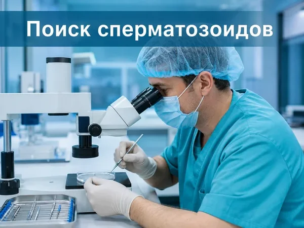 Поиск единичных сперматозоидов при азооспермии и криптоспермии